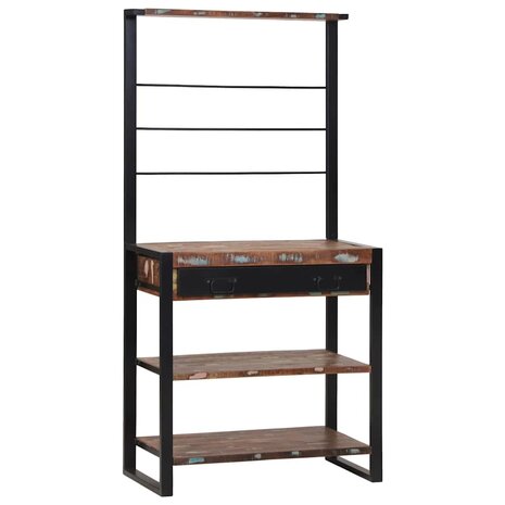 Keukenrek Multikleur en Zwart 80 x 40 x 160 cm 3