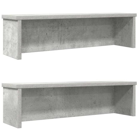 Keukenrekken stapelbaar 2 st 50x15x16 cm betongrijs 1