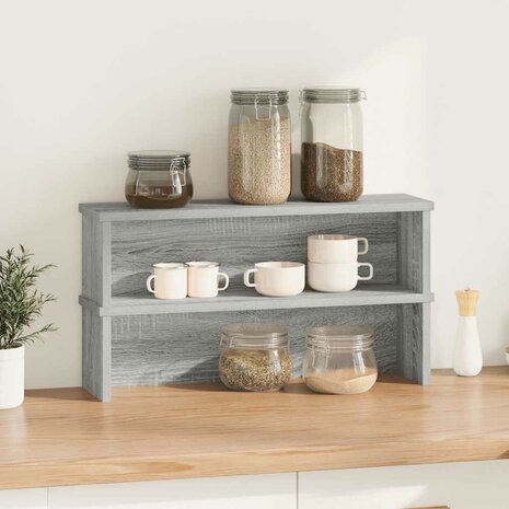 Keukenrekken stapelbaar 2 st 50x15x16 cm grijs sonoma eiken 2