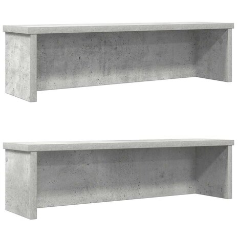 Keukenrekken stapelbaar 2 st 60x15x16 cm betongrijs 1