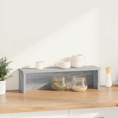 Keukenrek stapelbaar 60x15x16cm bewerkt hout grijs sonoma eiken 2