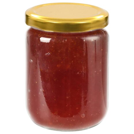 Jampotten met goudkleurige deksels 48 st 230 ml glas 3