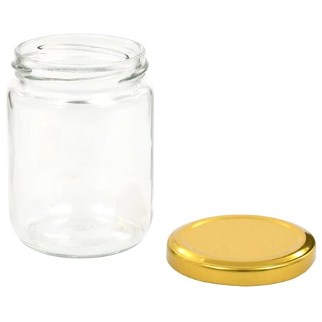 Jampotten met goudkleurige deksels 96 st 230 ml glas 5