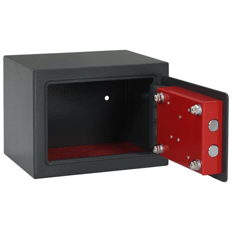 Kluis met slot Donkergrijs 23 x 17 x 17 cm Staal 3