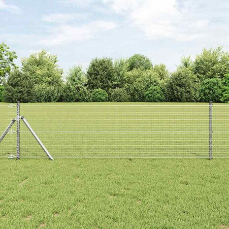 Afrasteringspaal Zilver 10 x 0,4 m (25 x 25 mm gaas) Staal 1