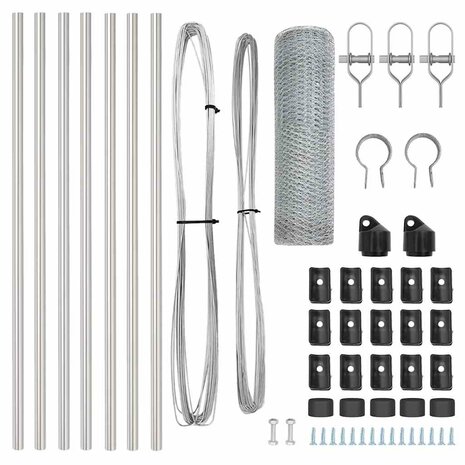 Afrasteringspaal Zilver 10 x 0,4 m (25 mm gaas) Staal 5