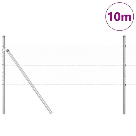 Afrasteringspaal Zilver 10 x 0,5 m (25 mm gaas) Staal 3