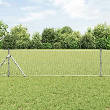 Afrasteringspaal Zilver 10 x 0,6 m (25 mm gaas) Staal 1