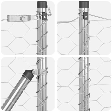 Afrasteringspaal Zilver 10 x 0,6 m (50 mm gaas) Staal 8