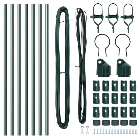 Afrasteringspaal 7 pcs Groen Staal 5