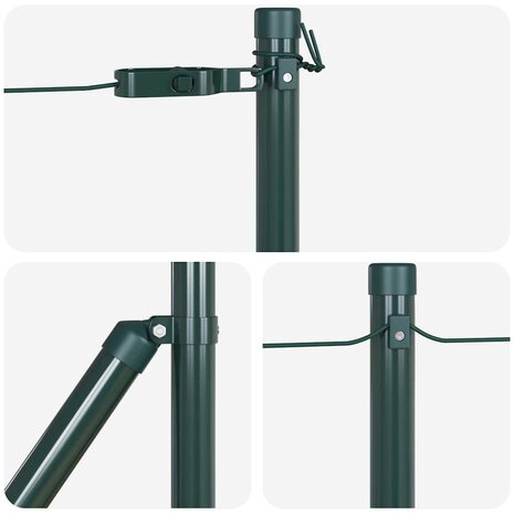 Afrasteringspaal 7 pcs Groen Staal 6