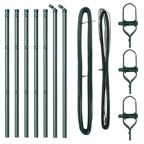Afrasteringspaal 7 pcs Groen Staal 4