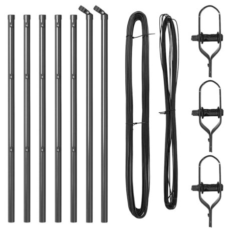 Afrasteringspaal 7 pcs Grijs Staal 4