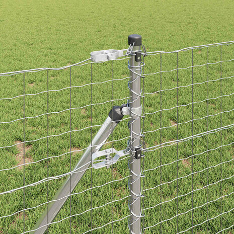 Afrasteringspaal 7 pcs Zilver Staal 3