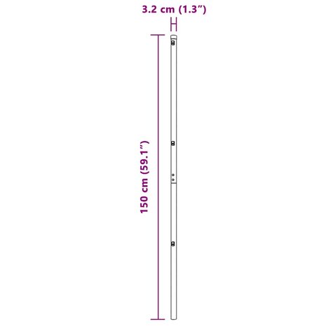 Afrasteringspaal 7 pcs Zilver Staal 9