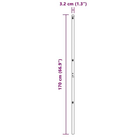 Afrasteringspaal 7 pcs Zilver Staal 9
