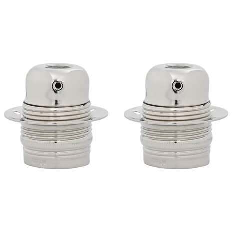 Lampfitting 2 stuks nikkel satijn E27 2
