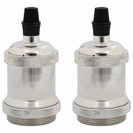Lampfitting 2 stuks nikkel satijn E27 2