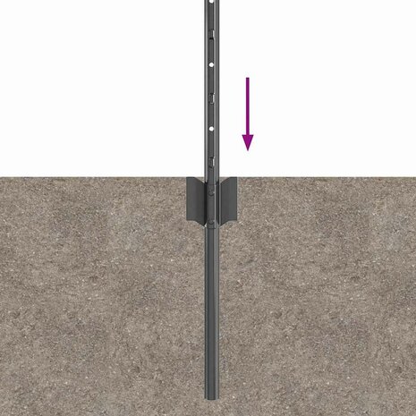 Afrasteringspaal 5 pcs Grijs 80 cm Staal 6