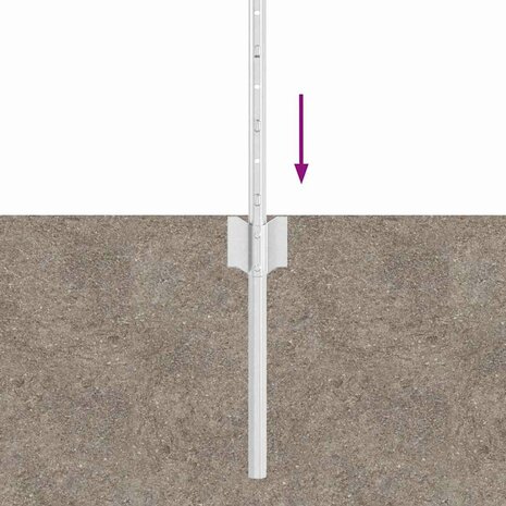 Afrasteringspaal 5 pcs Zilver 60 cm Staal 6