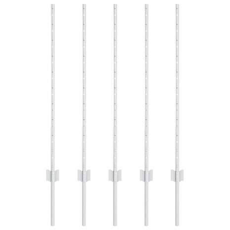 Afrasteringspaal 5 pcs Zilver 100 cm Staal 2