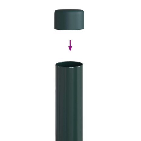 Afrasteringspaal 2 pcs Groen 80 cm Poedergecoat staal 5