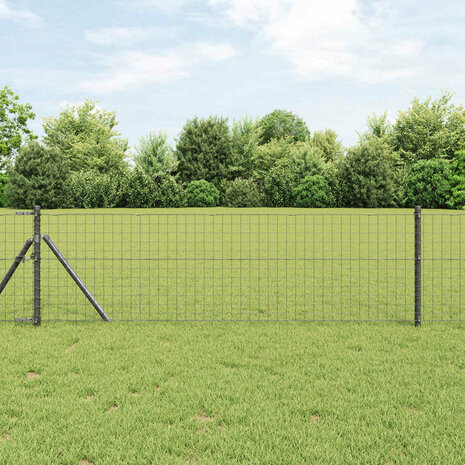 Afrasteringspaal 2 pcs Grijs 60 cm Poedergecoat staal 1