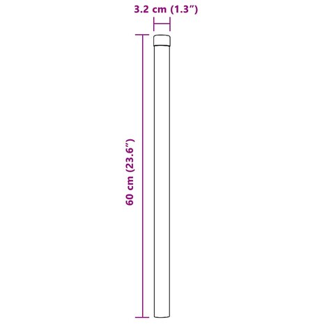 Afrasteringspaal 2 pcs Grijs 60 cm Poedergecoat staal 6