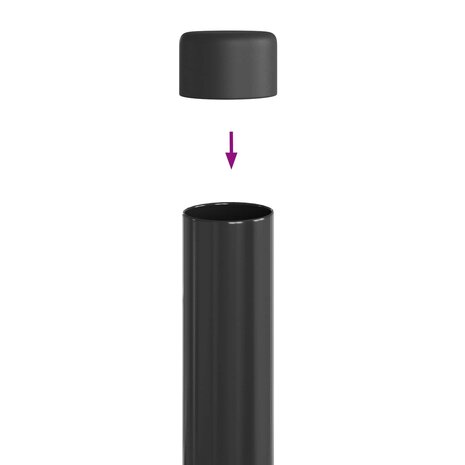 Afrasteringspaal 2 pcs Grijs 100 cm Poedergecoat staal 5