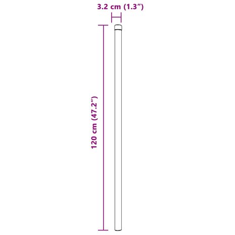 Afrasteringspaal 2 pcs Grijs 120 cm Poedergecoat staal 6