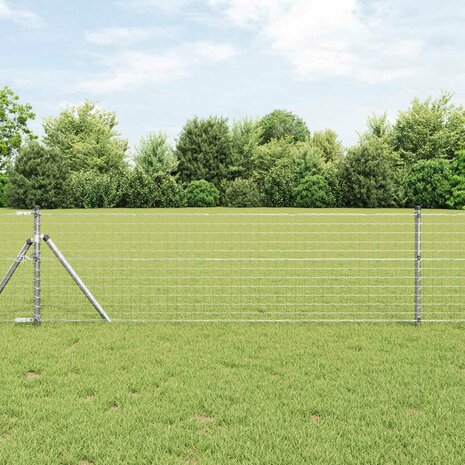 Afrasteringspaal 2 pcs Zilver 60 cm Poedergecoat staal 1