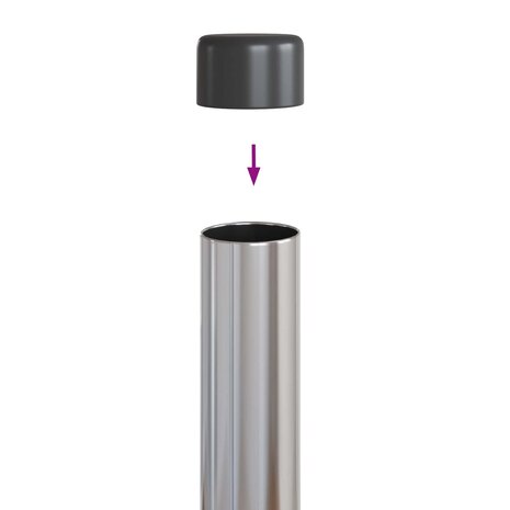 Afrasteringspaal 12 pcs Zilver 80 cm Poedergecoat staal 5
