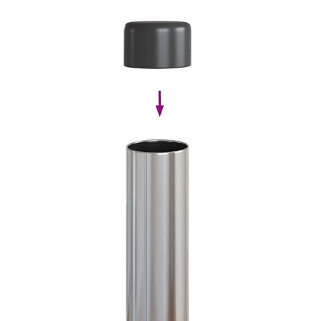Afrasteringspaal 2 pcs Zilver 90 cm Poedergecoat staal 7