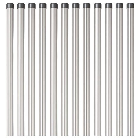 Afrasteringspaal 12 pcs Zilver 90 cm Poedergecoat staal 4
