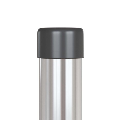 Afrasteringspaal 12 pcs Zilver 100 cm Poedergecoat staal 4