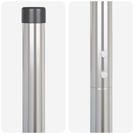 Afrasteringspaal 2 pcs Zilver Poedergecoat staal 4
