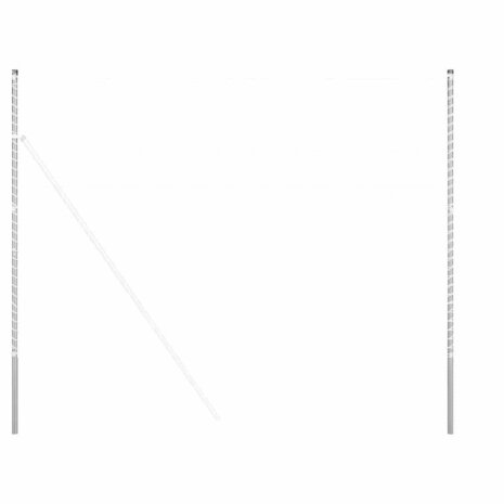 Afrasteringspaal 2 pcs Zilver Poedergecoat staal 2