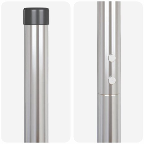 Afrasteringspaal 2 pcs Zilver Poedergecoat staal 6