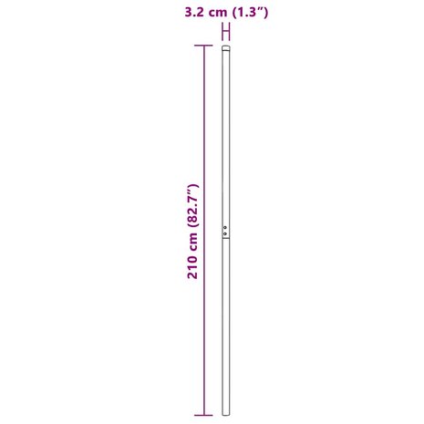 Afrasteringspaal 2 pcs Zilver Poedergecoat staal 8
