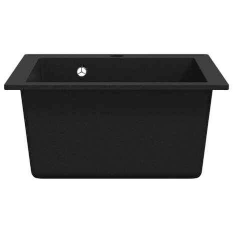Spoelbak opbouw enkele bak graniet zwart 5