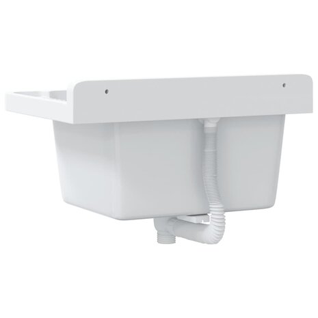 Spoelbak wandgemonteerd 50x35x24 cm hars wit 6