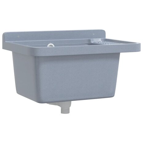 Spoelbak wandgemonteerd 50x35x24 cm hars grijs 2