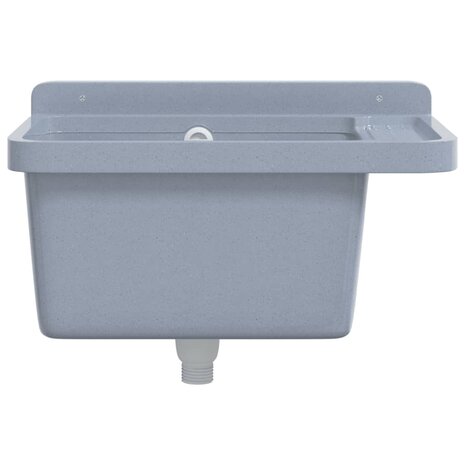 Spoelbak wandgemonteerd 50x35x24 cm hars grijs 4