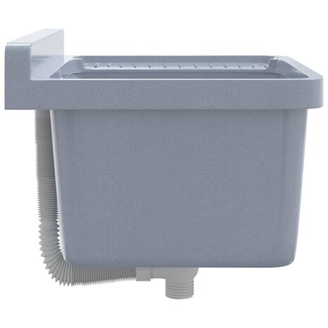Spoelbak wandgemonteerd 50x35x24 cm hars grijs 5