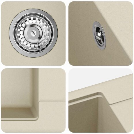 Spoelbak Beige 670 x 460 mm 80% Kwarts en 20% Hars 7