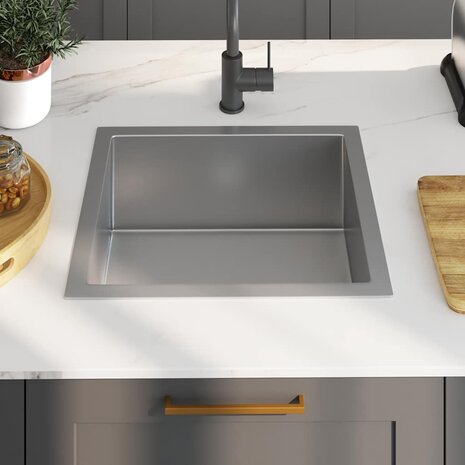 Spoelbak handgemaakt roestvrij staal 3