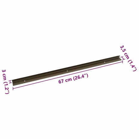 Trapprofielen 30 pcs Bruin 67 x 3.5 x 3 cm Aluminium 8