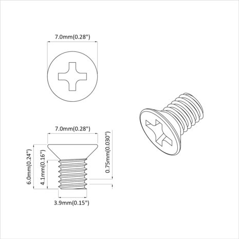 Verzonken schroeven 32727 pcs Zilver IJzer 6
