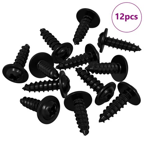 Zelftappende Nagel 12 pcs Zwart 3,5 x 12 mm IJzer 2
