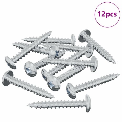Houtschroeven 12 pcs Zilver M4 x 28 mm IJzer 2